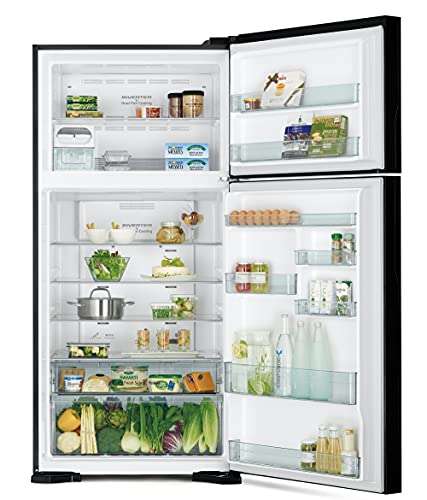 Hitachi 601 L 2 Star Frost Free Inverter Double Door Refrigerator (R-VG660PND7, Glass Grey) 5