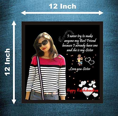 Express-O-Board Personalised Rakshabandhan Gift Photo Frame for Sister (12 in x 12 in) 2