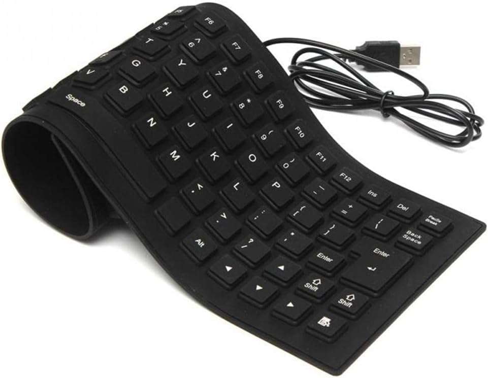 TOKEZO 85 Keys Silicone Keyboard, Foldable Silicone Keyboard Fully Sealed Design Lightweight Portable Silent Soft USB Wired Silicone Keyboard for Desktop Computer PC Laptop 3