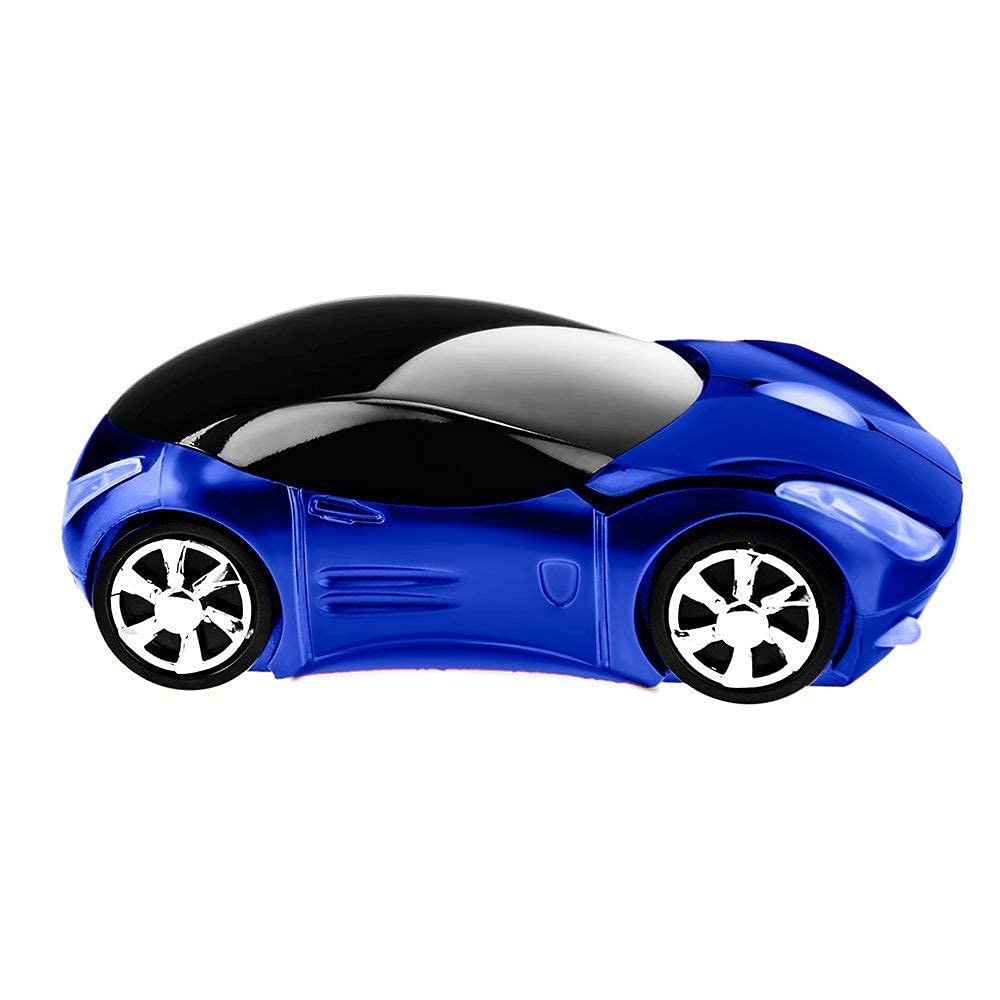 Microware Car Shaped 2.4GHz Wireless Mouse USB Receiver for PC Laptop Notebook (Blue, Pack of 2) 6