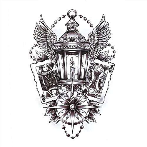 3D Temporary Tattoo Waterproof Sticker Beautiful Black Big Winged Man Popular New Designs Size - 21x15cm (531)