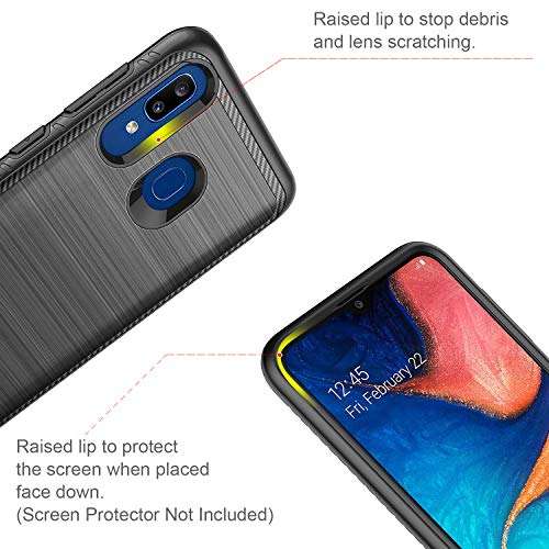 Samsung A20 Case,Galaxy A20 Case,Galaxy A50 Case,MAIKEZI Hybrid Dual Layer TPU Plastic Armor Defender Fashion Phone Case Cover for Samsung Galaxy A20/A30/A50(Black Brushed) 3