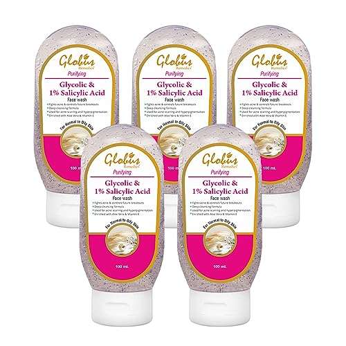 Globus Pimple Clear Face Wash with Glycolic & Salicyclic Acid - 100 ml (Pack of 5) 1