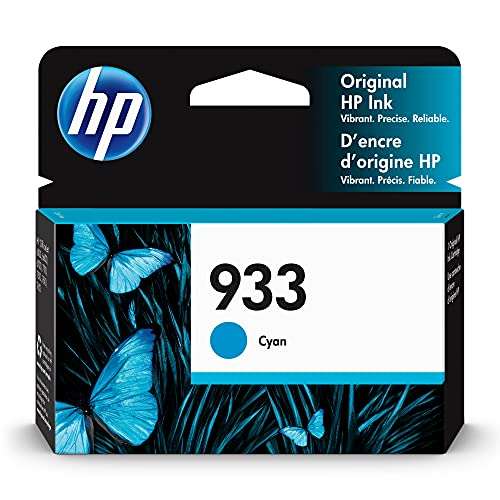 HP Original 933 Cyan Ink Cartridge | Works with OfficeJet 6100, 6600, 6700, 7110, 7510, 7610 Series | CN058AN 1