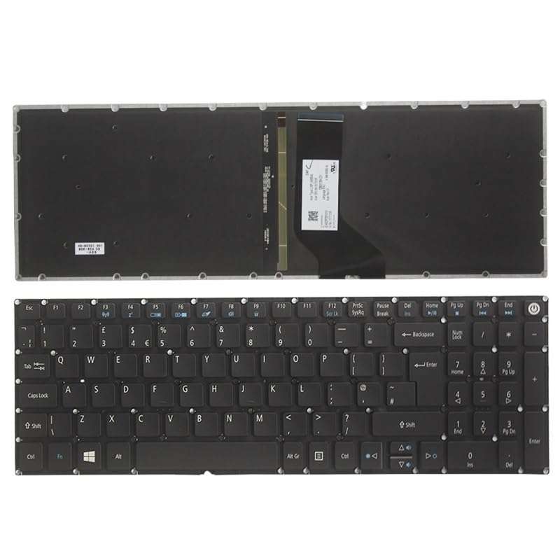 OEM New US/UK/Spanish/Latin/German Laptop Keyboard for Acer Travelmate P257-M P257-MG P258-MG P258-M P259-M P277-M P278-M Accessories (Color : UK with Backlit) 1