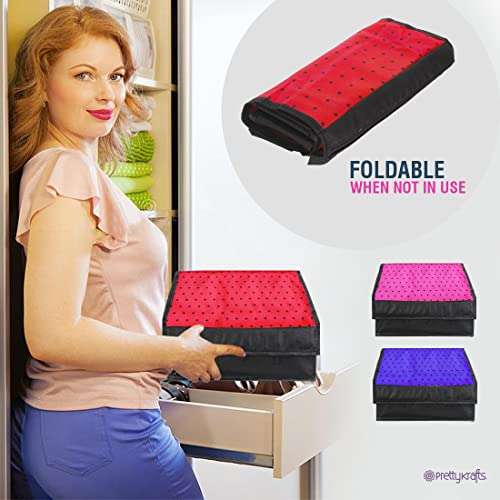 PrettyKrafts Fabric Lingerie Organizer | Bra Organiser | Undergarments Storage Box- Red 5