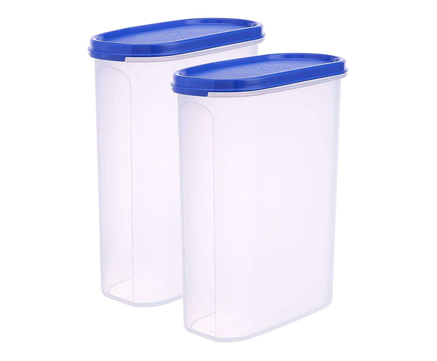 OMORTEX Airtight Oval Storage Plastic Container with Lid For Stylish Kitchen - 2500 ml Plastic Grocery Container Pack Of 2 3