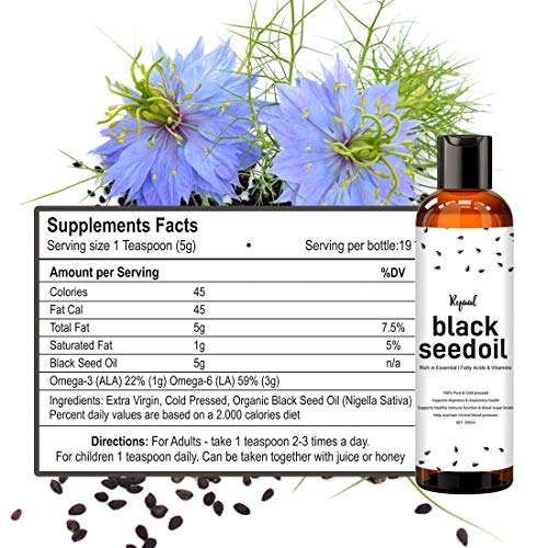 Ryaal Black Seed Oil Kalonji Oil Nigella Sativa 100% Pure Cold Pressed No Additives For Hair Fall (200ML) 4