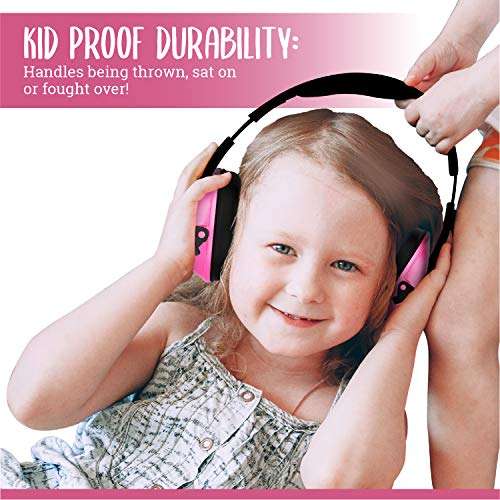 My Happy Tot Noise Cancelling Headphones for Kids, Adjustable Baby Ear Protection Earmuffs with Ergonomic Design, Pink 6