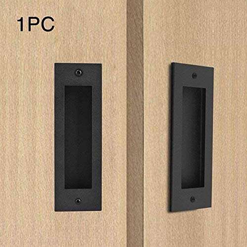 Dpprdl Door Handles Hardware Gate Sliding Barn Finger Accessories Door Handle Easy Install Rustproof Home Matte Closet Embedded S (Color : Black) 6