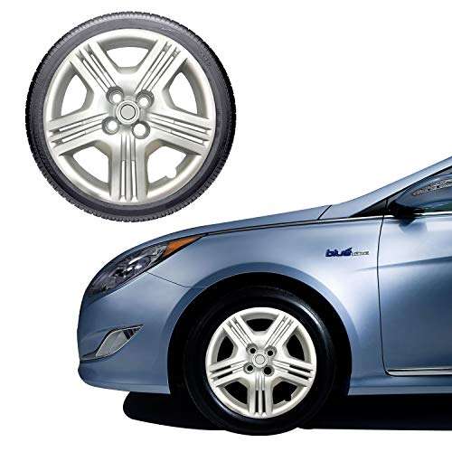 Oshotto Push type 15 inch Silver Wheel Cover Caps Compatible with Honda IV tech City 2010 to 2013 Models (Set of 4) 1