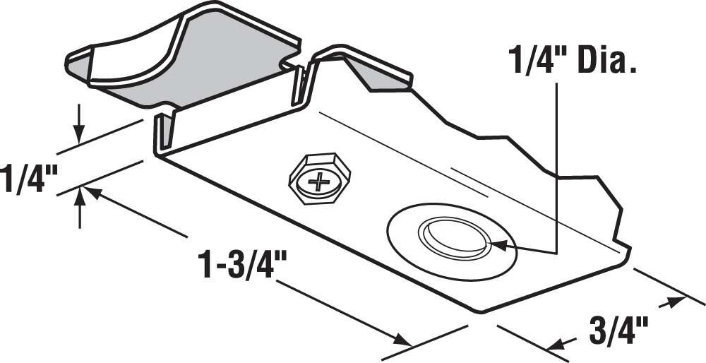 Prime-Line N 6577 Bi-Fold Door Top Pivot Bracket, fits Cox Doors (Single Pack), Mill 2