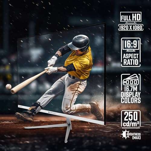 ZEBRONICS A27FHD LED Monitor, 27 inch (68.58cm), 250 nits, 75hz, Slim Design, FHD, 1080p, Wall Mountable, VGA, HDMI, Ultra Slim Bezel, Metal Stand, Built-in Speakers, Widescreen Monitor 5