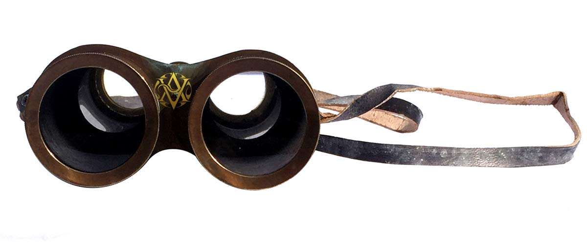 Vintage Brass Binocular Marine Nautical Telescope Leather Cover Strap War Replica Sailor Gifts for Son/Father/Men/Friend 6