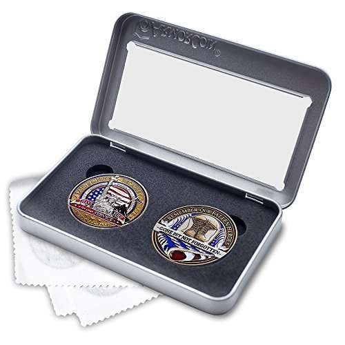 Military Appreciation Challenge Coin and Fallen Hero Challenge Coin - 2 Challenge Coin Set with Bonus polishing Cloth 2