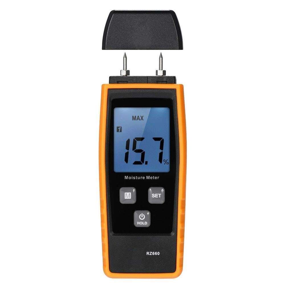 WZCUICAN Moisture Meters 0%~80% Two Pins Digital Wood Moisture Meter Handheld Wood Moisture Detector Humidity Tester Timber Damp Detector 1