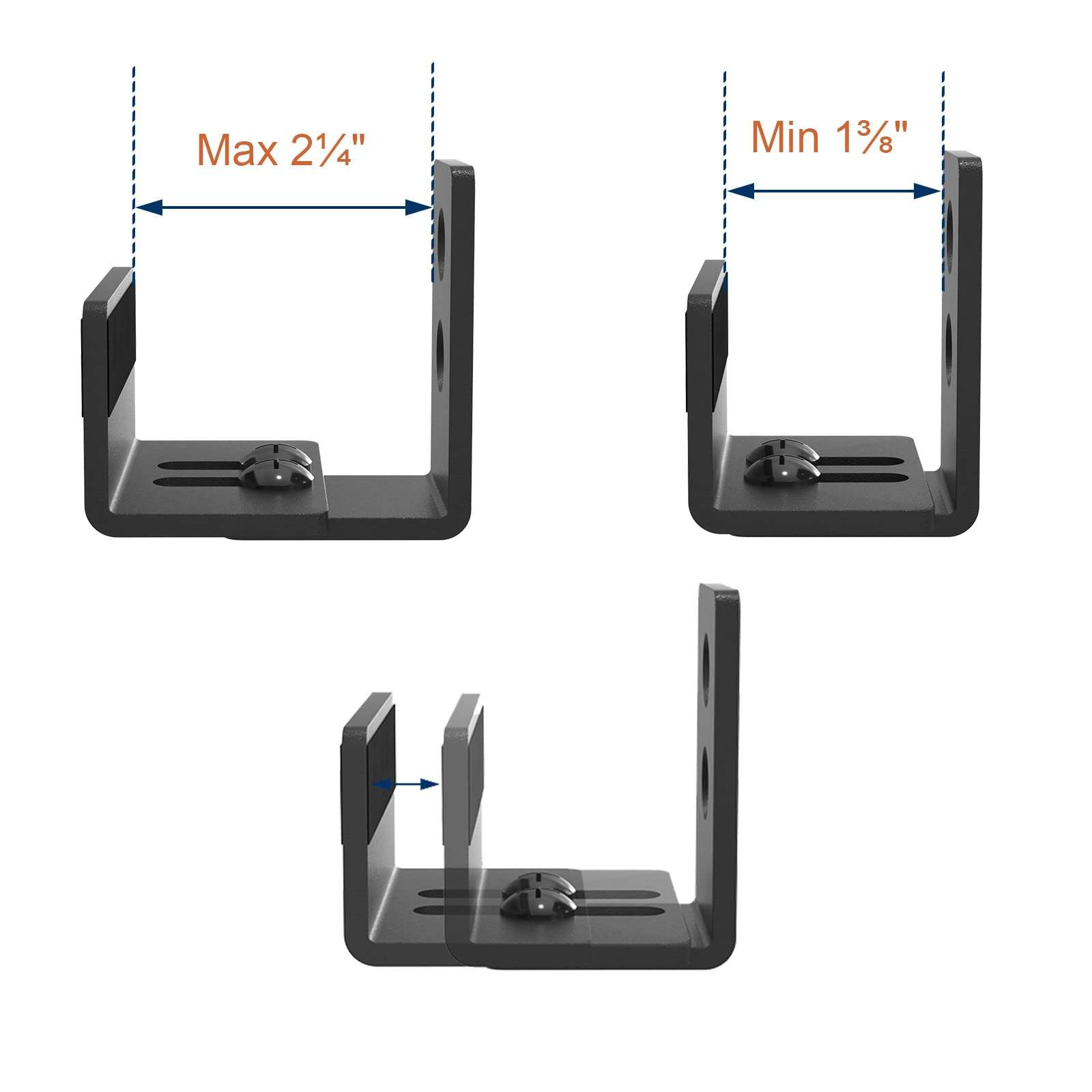 EaseLife Sliding Barn Door Bottom Floor Guide,U Shape,Flexible Adjustable Fit Distance,Flush Flat Bottom Design,Wall Mount System,for Door & Cabinet,Black 6