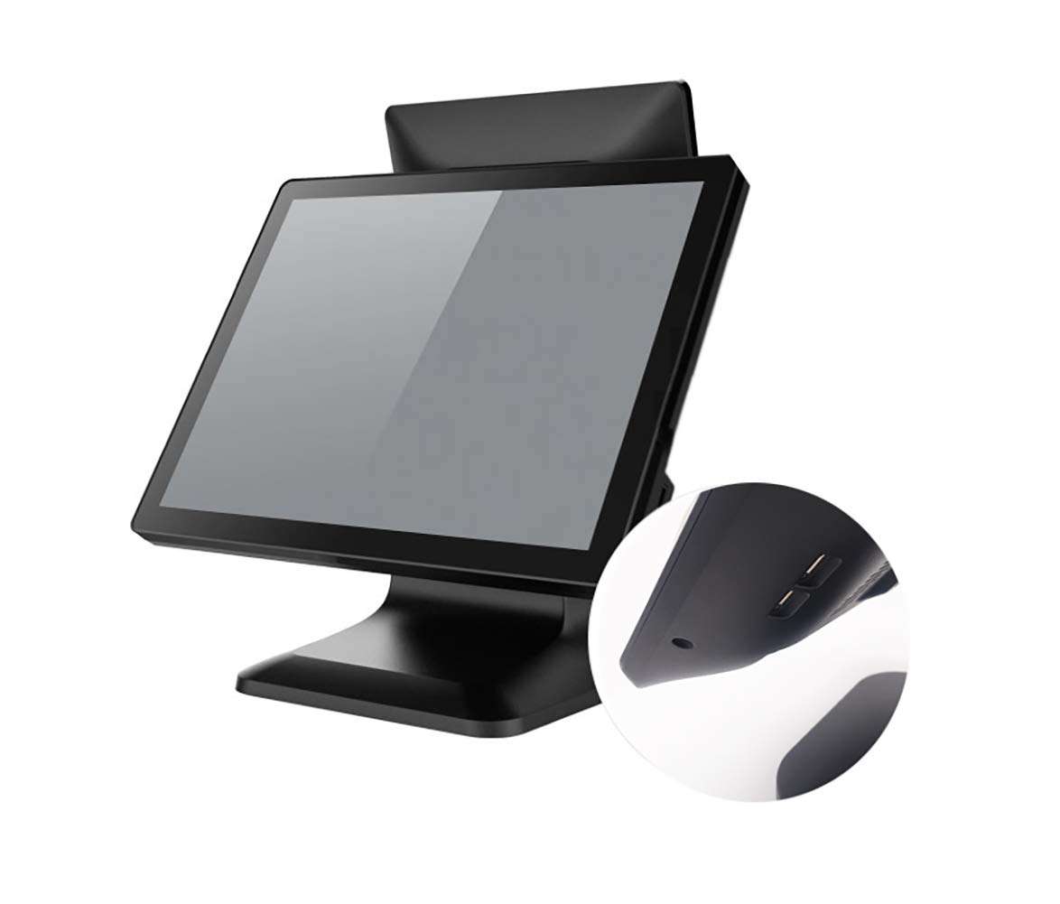 POS Cash Register POS Machine 4G+64G with 15” Touch Screen Monitor WiFi Module Windows 10 for Small Business, Restaurant, Supermarket, Grocery, Convenience, Pharmacy, Retail (Double Screen) 3