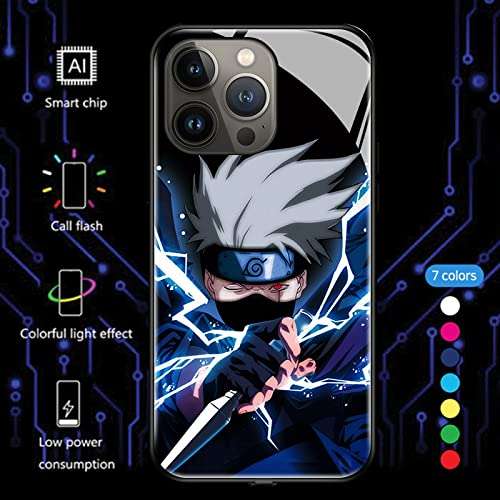 Ninja K Call Led Flash Luminescent Glass case Compatible for iPhone XR, Anime Anti-Scratch Mobile Phone Glass Cover (Ninja K, iPhone XR) 5