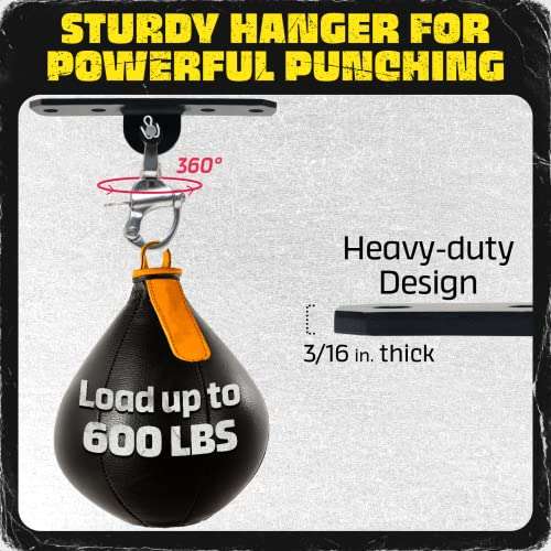 Yes4All Wall Ceiling Mount Hook 360° Rotation, 600 lbs Capacity Punching Bag Hangers, Heavy Bag Mount for Yoga, Chair, Boxing Bag, Indoor & Outdoor Gym - Smart Design, Easy to Use, Fit Most Ceiling 3