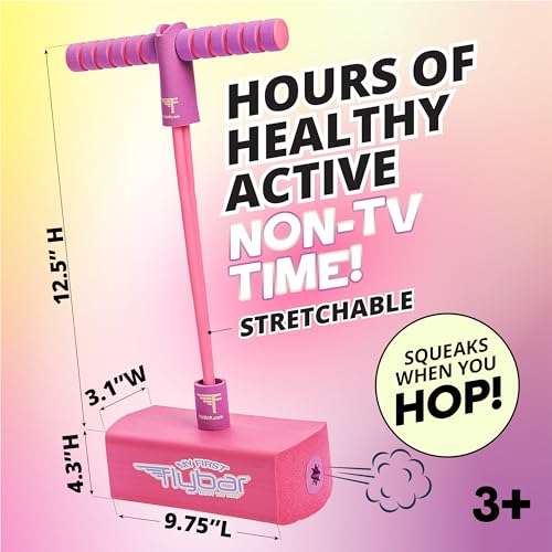 Flybar My First Foam Pogo Jumper for Kids Fun and Safe Pogo Stick for Toddlers, Durable Foam and Bungee Jumper for Ages 3 and up, Supports up to 250lbs (Pink) 4
