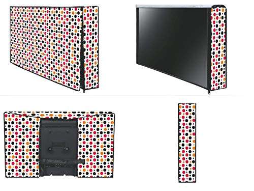 SKY HOME FURNISHING Printed Non-Woven Mini Multi Bubble Design LED Cover 32" with Stainless Steel Zip Lock, Keep You LED Safe & Clean (Multicolor & Unique Print 29 X 19 X 3 INCH) (1 Pc. Pack) 1