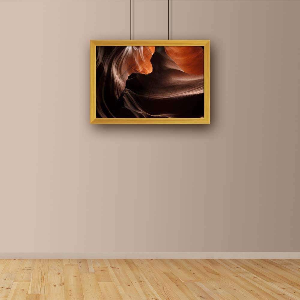 ArtzFolio Eroded Rock in Antelope Valley Canyon Arizona, USA Tabletop Painting Golden Frame 11.3 x 8 inch (29 x 20 cms) 4