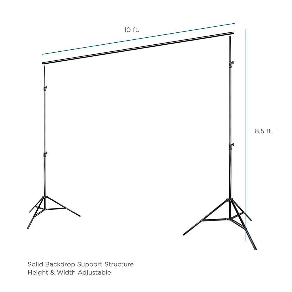 LimoStudio 10' x 8.5' Background Stand Backdrop Support System Kit + 10' x 10' 100% Cotton White Muslin Backdrop Background + 10' x 10' White Muslin Protector Photo Portrait Studio, AGG283 2