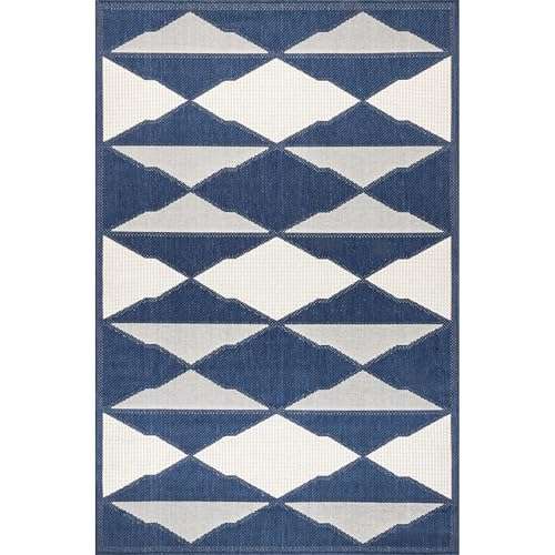 nuLOOM 4' x 6' Outdoor Performance Area Rug, Stain Resistant, Weather Resistant, High Traffic, Patio, Balcony, Outside, Marin Brown 6