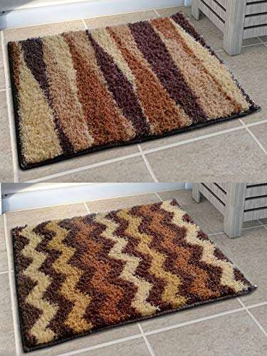 Athom Living Soft Anti Slip Easy Home Bath Mat, 38 X 58 cm, Multicolour 1