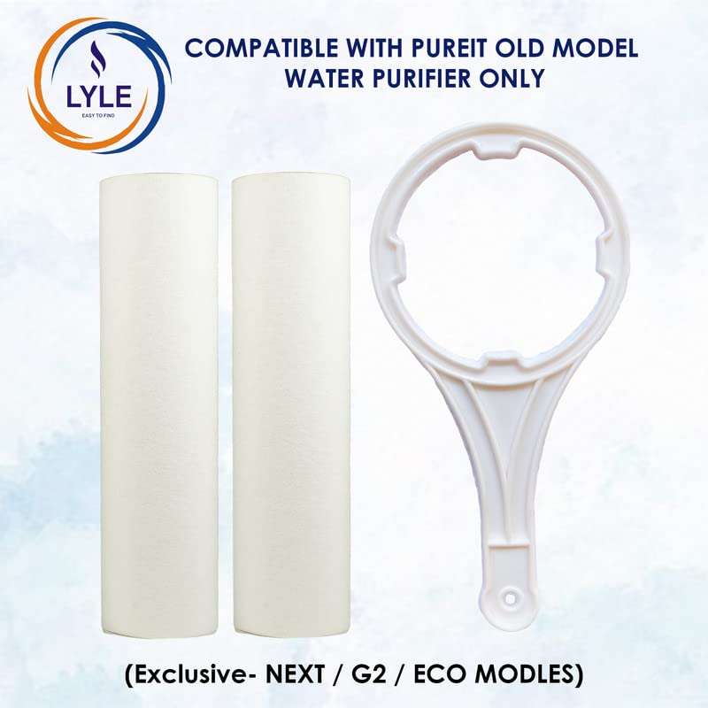 LYLE EASY TO FIND 2 Pcs Sediment Filter 6 Inch Candle/RO Filter/Pre Filter/Spun Filter Compatible with Pureit Water Purifier Comes with Opening Spanner 4