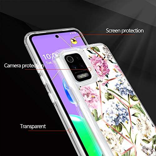 KACHEN Cell Phone Case for LG K22, with Glitter Powder IMD Design Gold Slim Fit Cute Flower Woman Girly Floral Blink Luxury Sparkle Shockproof Bumper Hybrid Case 4