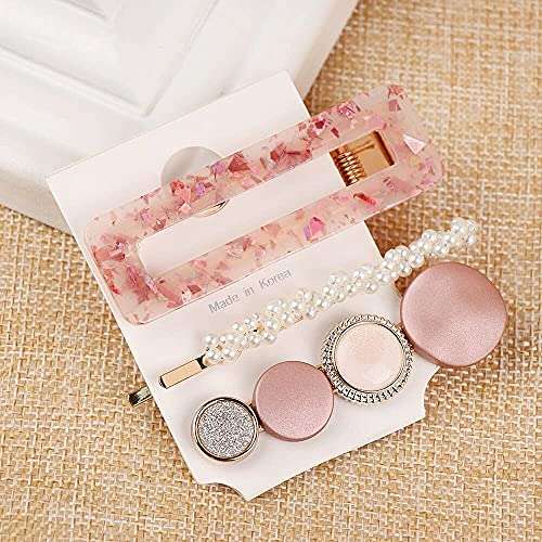 KHODIYAR Pearl Hair Clips Large Hair Clips Pins Barrette Hair for Women Girls Fashion Hair Accessories (3 pcs hair pin) 6