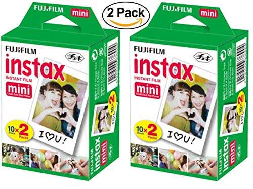 Accessories Kit for Fujifilm Instax Mini 9, Mini 8 Instant Film Camera | Includes 2X Mini Film Twin Packs and 4X AA Batteries, Wall Charger, Car Charger (40 Exposures) 2