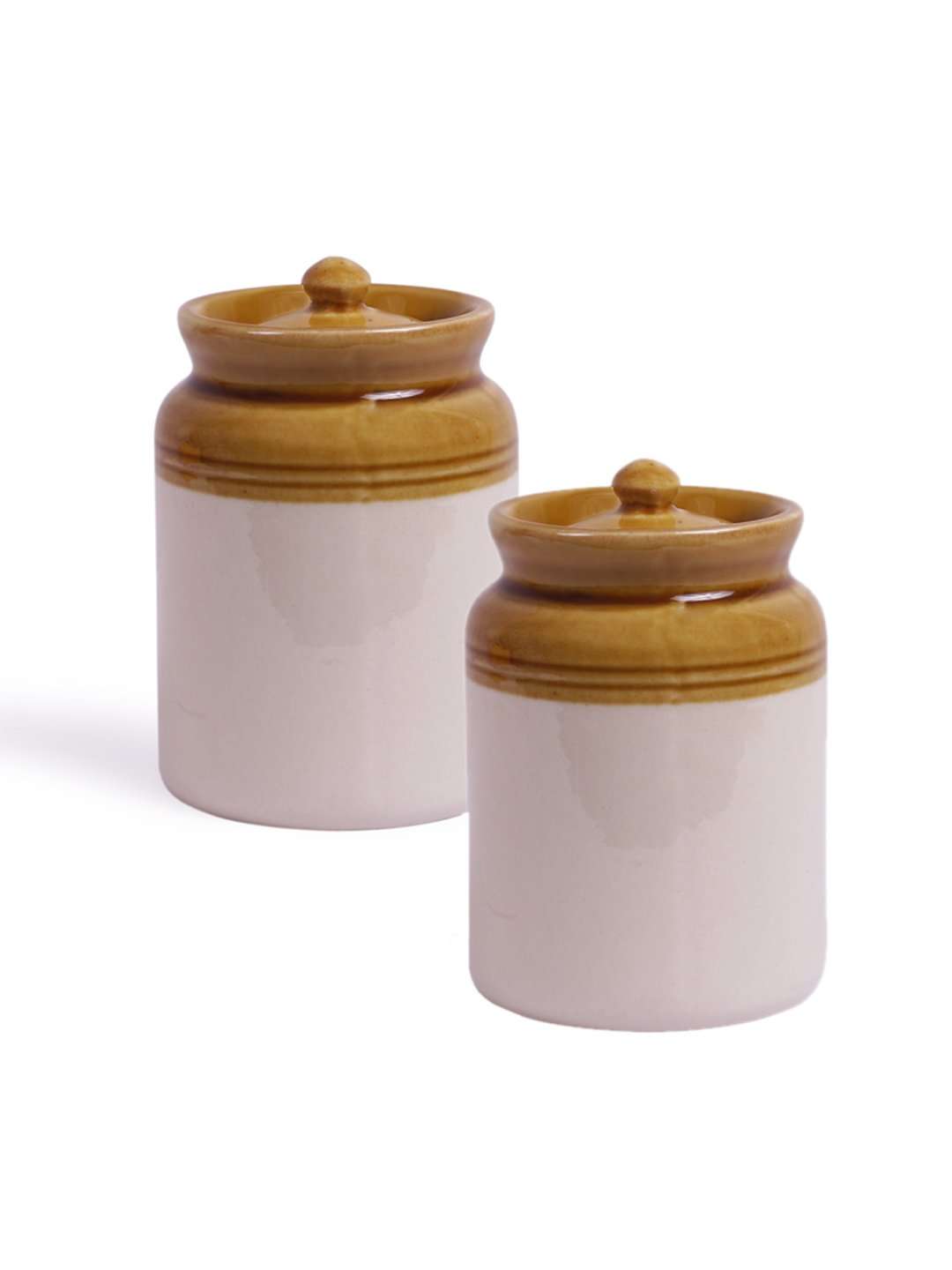 Hand Crafted Five Inch Ceramic Chutney/Pickle Jars/Martbans/Barnis Set of 2 3