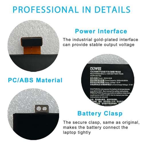 OUWEE RC30-0248 Laptop Battery Compatible with Razer Blade 15 Advanced 2018 2019 RZ09-02385/02386/02486 RZ09-02886/02887/02888 RZ09-03017/03018 RZ09-03135/03137/03138 Series 15.4V 80Wh 5209mAh 4