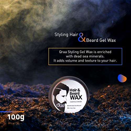 Qraa Men Hair and Beard Wax, 100 g (Pack of 2) 2
