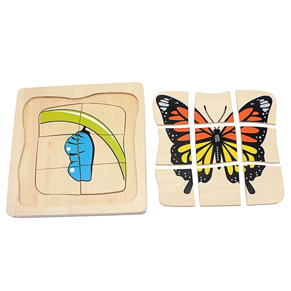 Toddler Montessori Science Toys Life Cycle of Butterfly Grow up 3D Puzzle Panel Preschool Infant Animals & Nature Kindergarten Butterfly Growth Puzzle 5