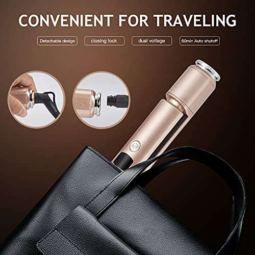 AISWELL Hair Straightener and Curler 2 in 1 Flat Iron for Hair with Adjustable Temp Tourmaline Ceramic for All Hair, Types Makes with Detachable Power Cord ​Portable Curling Iron (Rose Gold) 4