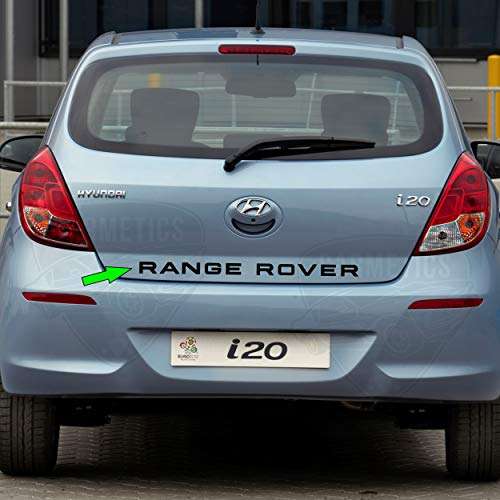 CarMetics Range Rover 3D Letters (3D Logo 3D Emblem Accessories) for Hyundai Eon i10 i20 Grand Xcent Verna Creta Santro Accent Venue - Black 1 Set 4