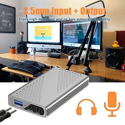 USB 3.0 4K HD Video Capture Card Recording 4K 30FPS 2K 60FPS 1080P 120FPS HDMI to USB C Streaming for PS4 5 Nintendo Switch Video Recorder Box 2