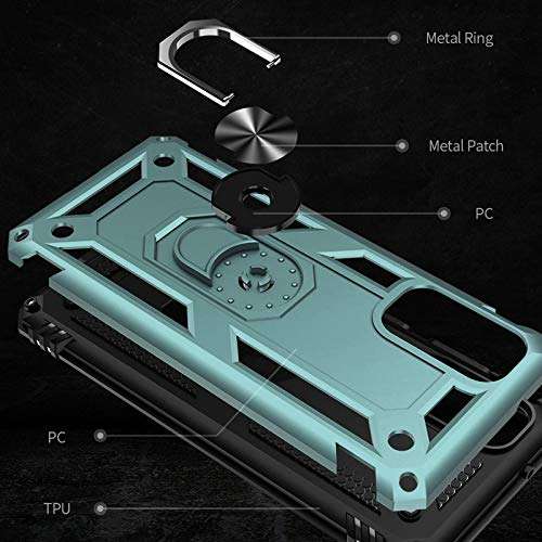 Qissy Case for Samsung Galaxy S20 Fe 5G Case Heavy Duty Kickstand PC Tough Hard Armor Phone Case for Samsung S20 Fe Case Protection 360 Ring Full Body Protective Back Cover for Samsung S20 Fe 6.5 2