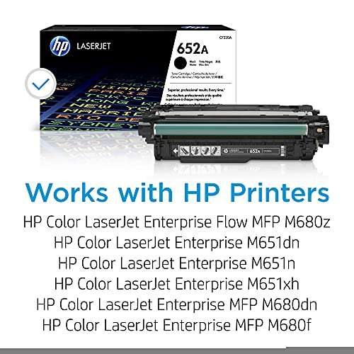 HP 652A Black Toner Cartridge | Works with HP Color LaserJet Enterprise M651, HP Color LaserJet Enterprise MFP M680 Series | CF320A 2