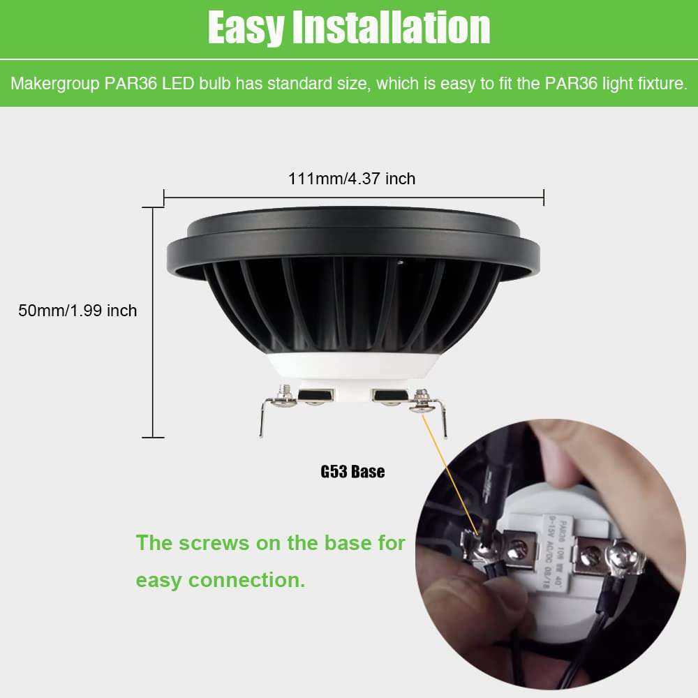 Makergroup PAR36 Landscape LED Light Bulb Daylight White and MR16 LED Bulbs 5