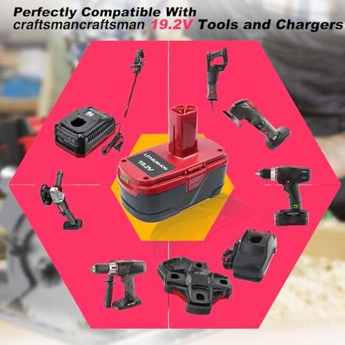 DTK C3 Battery Replacement for Craftsman 19.2V Battery Lithium ion 6000mah 1Pack 5