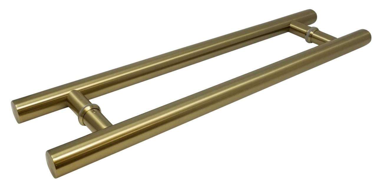 Strongar Modern & Contemporary Round Bar/Ladder/H-Shape Style 914mm / 36 inches Push-Pull Stainless-Steel Door Handle - Satin Brass Finish 2