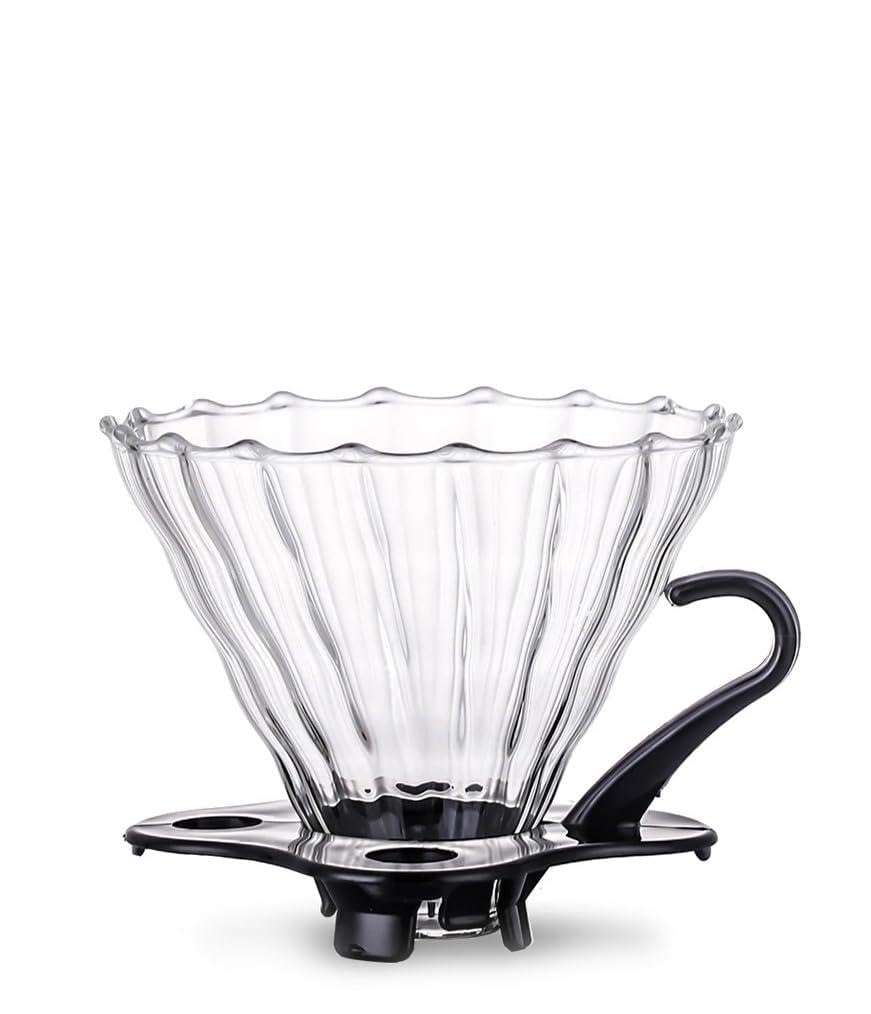 Brewalsa Coffee Glass Dripper 01 & 02 Size – Pour Over Coffee Maker Cone, Heat Resistant Manual Brewer