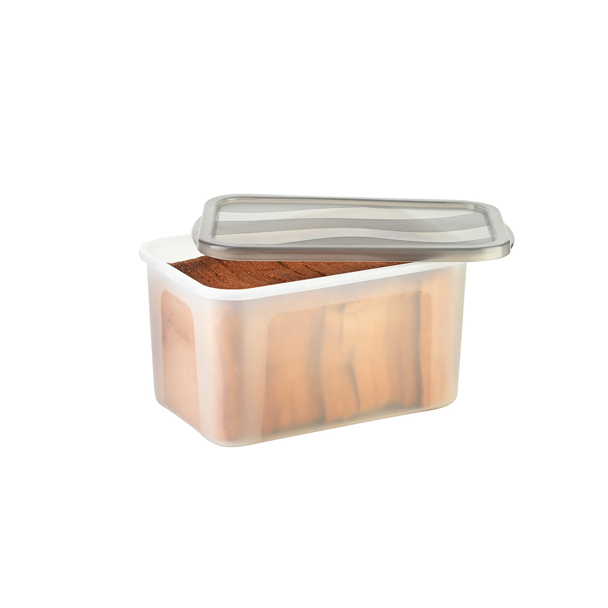 Eopzo pack of 3 Refrigerator Plastic Rectangular Shape Bread, Fruits, Vegetable Box, Storage Container with Lid, Airtight Box 2000 ml 5