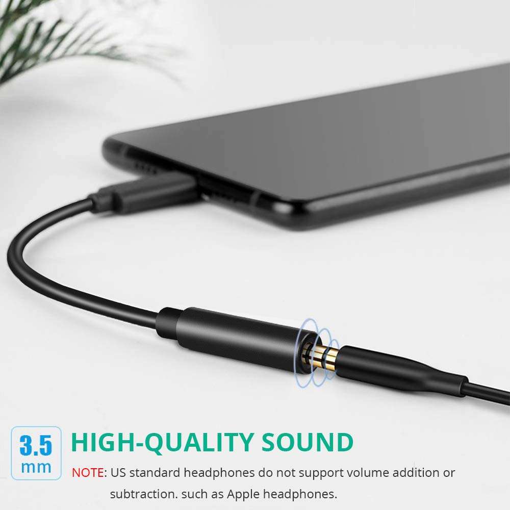 Onvian USB C to 3.5mm Headphone Adapter, Hi-Res DAC Type-C to 3.5mm Aux Audio Dongle Jack Cable Compatible with Google Pixel 2/2 XL/3/3XL/HTC U11/ Moto Z/Essential PH-1/Samsung More (TYC) 5