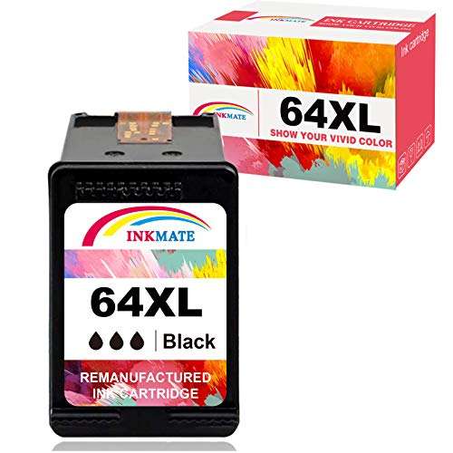 INKMATE Remanufactured Ink Cartridge Replacement for HP 64XL 64 XL N9J90AN Black Ink Cartridge Compatible with HPEnvy Photo 7155 7855 6255 7120 6252 1